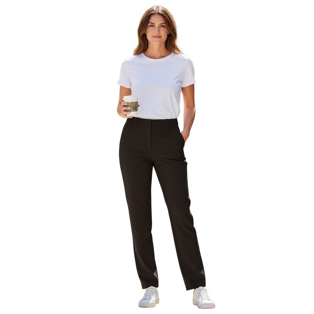 Theory Women Black Straight Leg Tailored Dress Pants Size 8 Trousers Made in USA